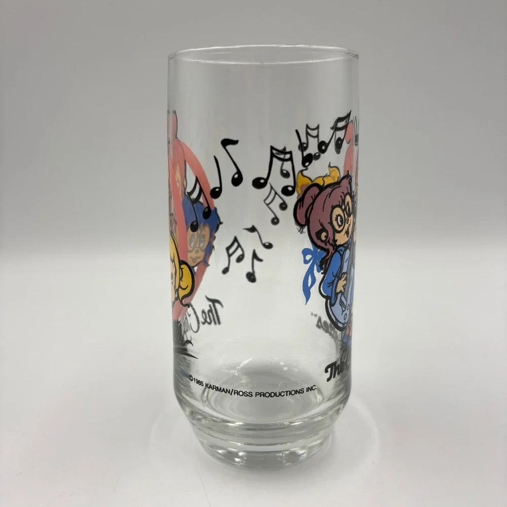 Karman/Ross The Chipettes Drinking Glass Clear Good 1985 Vintage Music